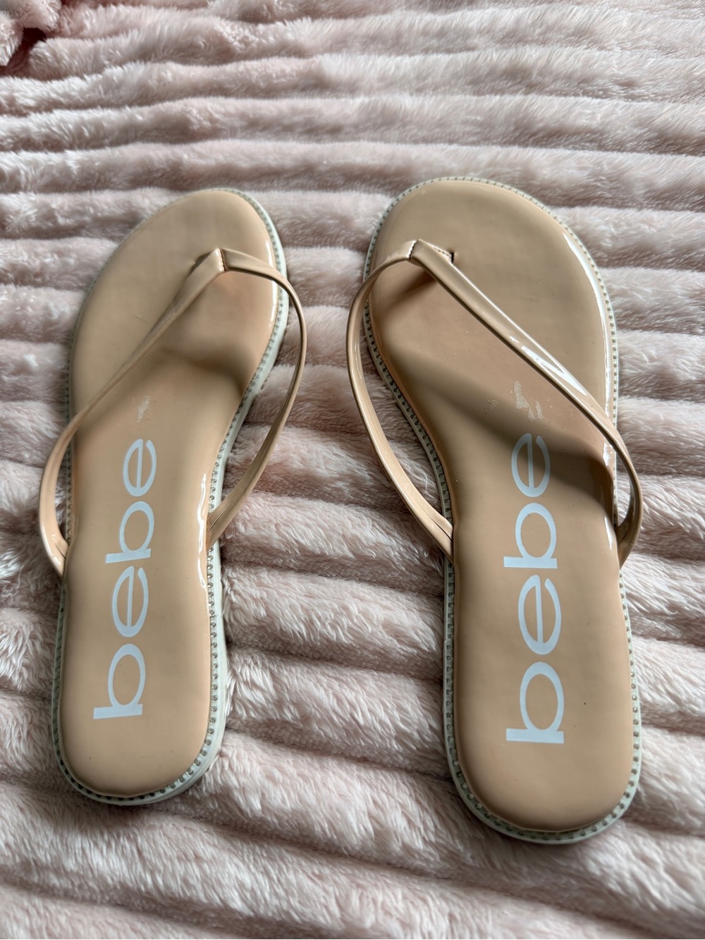 bebe Blush Patent Thong Sandals